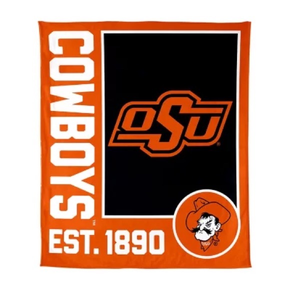 Oklahoma State Cowboys Officially licensed NCAA Super Plush Blanket - Picture 1 of 3